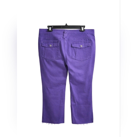Anthropologie Pilcro The Yaya Crop Flare Pants Purple Size 31 - Picture 3 of 4